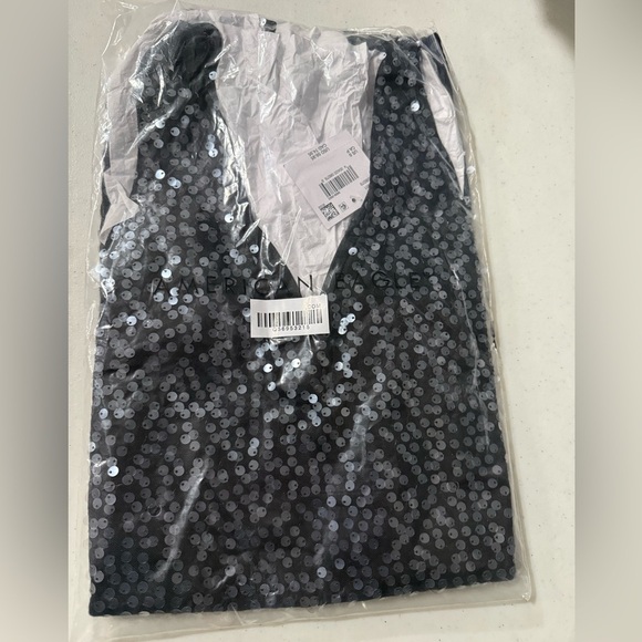 [AMERICAN EAGLE] NWT Sequin V-Neck Mini Slip Dress - Picture 8 of 9